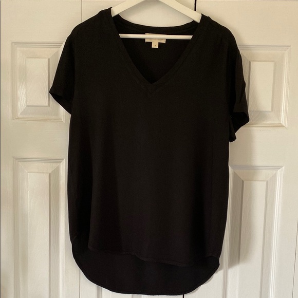 Anthropologie Cloth & Stone V Neck Short Sleeve Rayon pullover blouse Small - Picture 3 of 14
